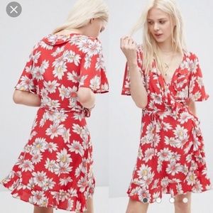 Asos floral wrap dress